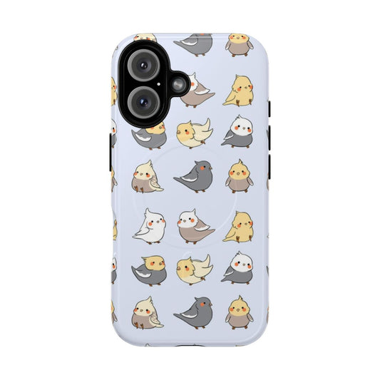 Magnetic Tough Phone Case with Cute Cockatiel Pattern