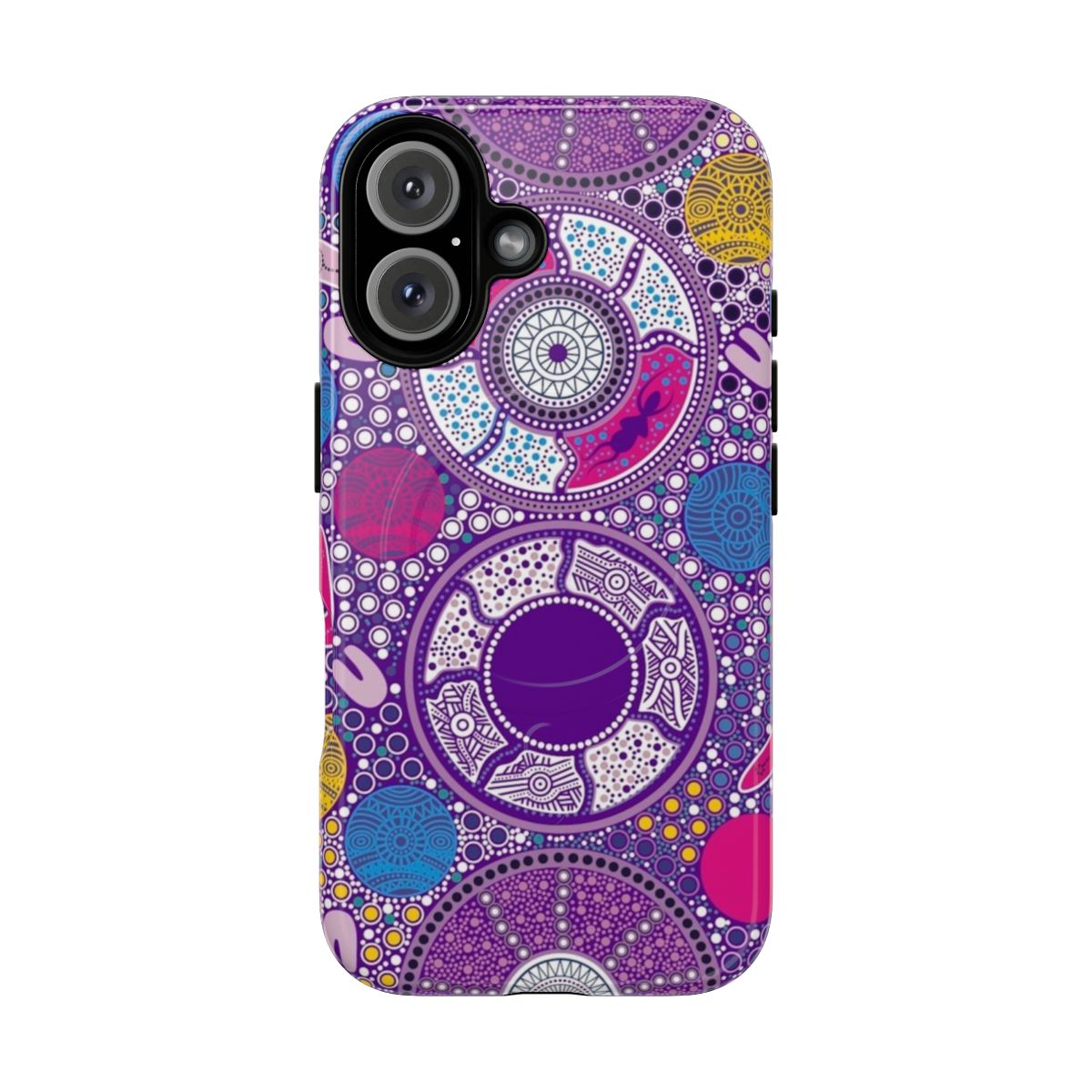 Magnetic tough phone case with inspirational "Because of Her, We Can" design