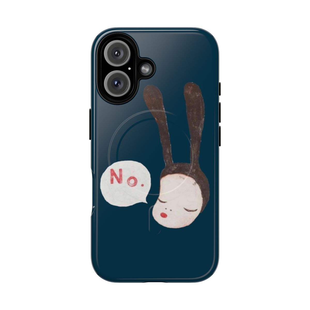 Magnetic phone case with artwork by renowned Japanese artist Yoshitomo Nara