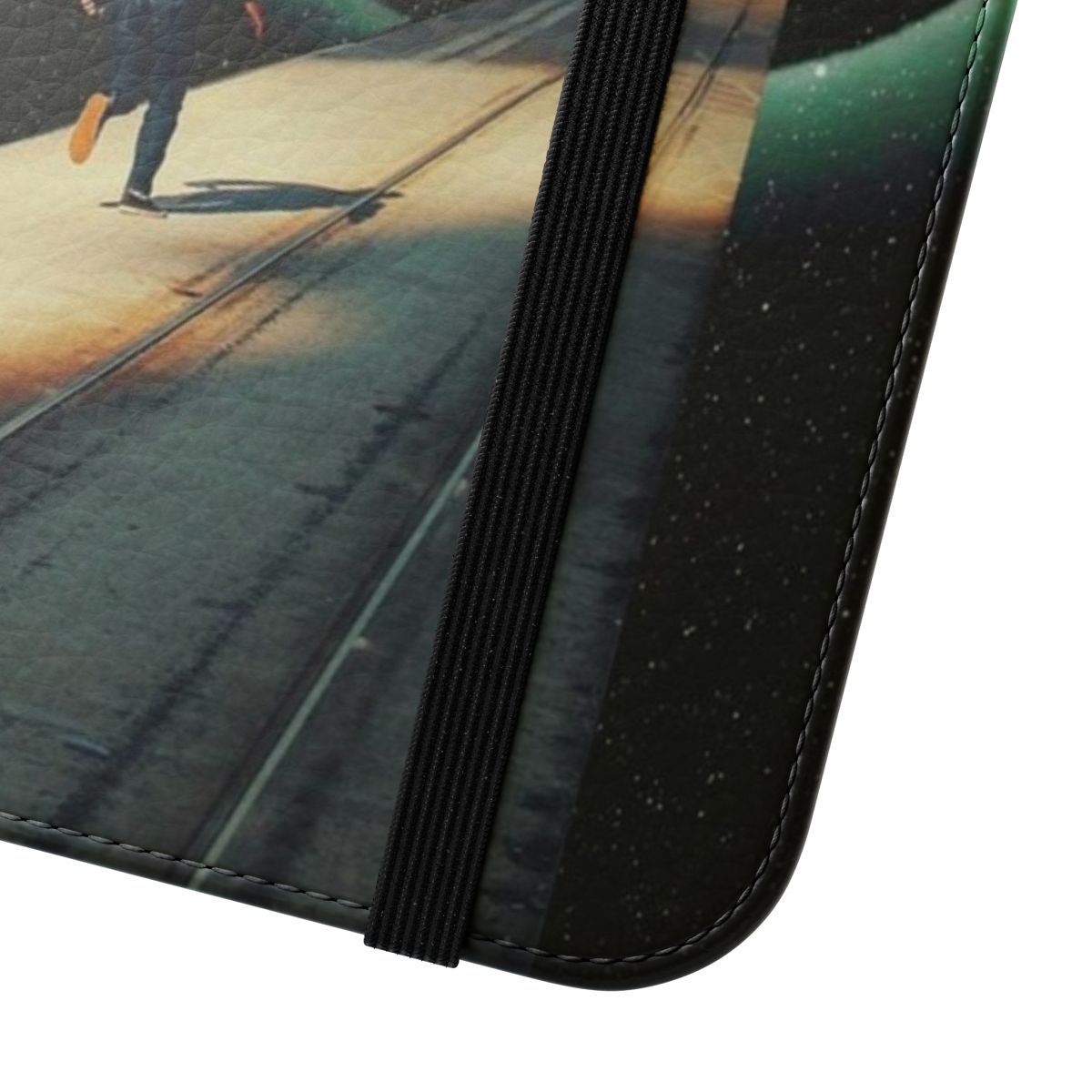 Artistic phone case featuring a surreal, space-themed collage design in a vintage, retrofuture style. - Close Up