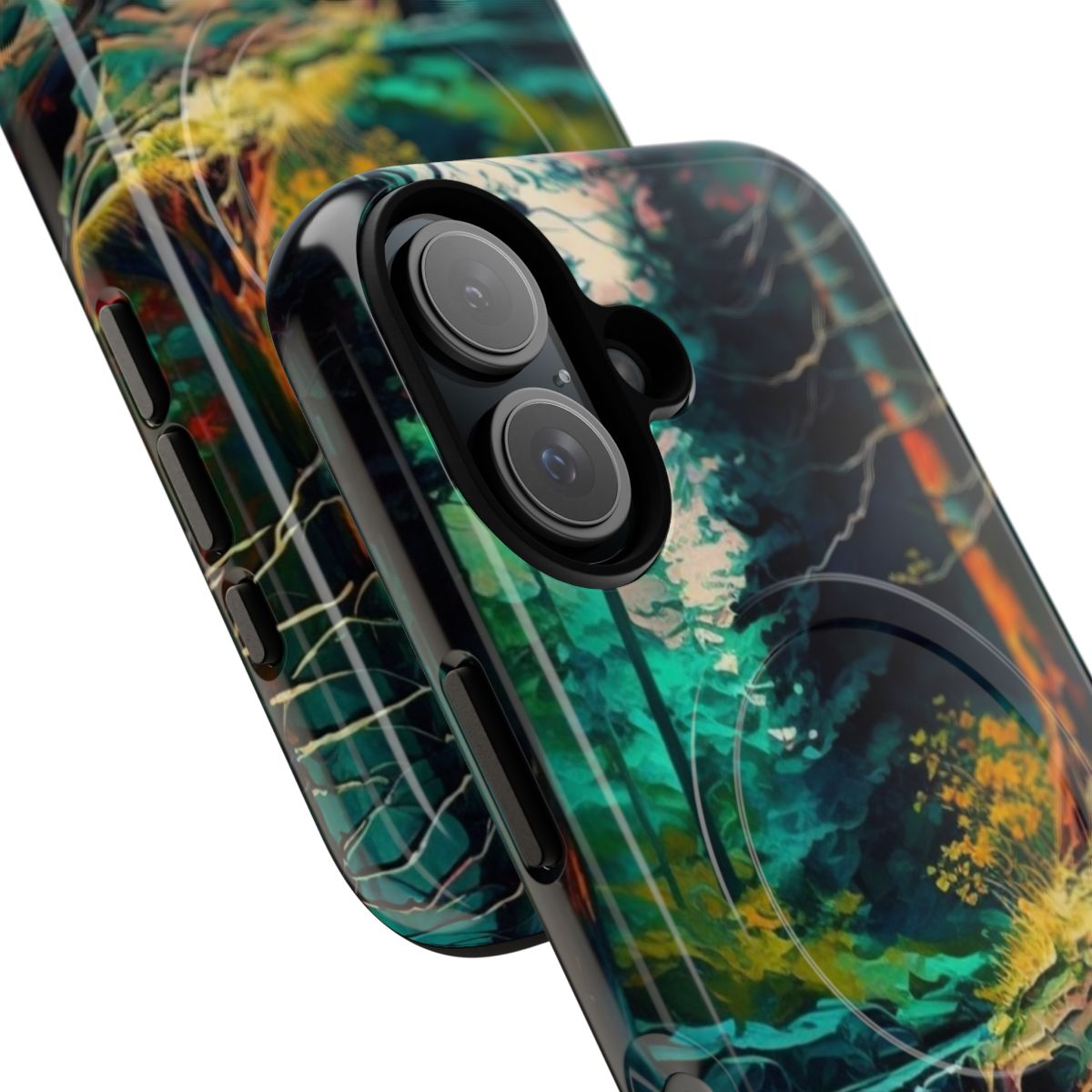 Colorful abstract forest landscape phone case - Detail