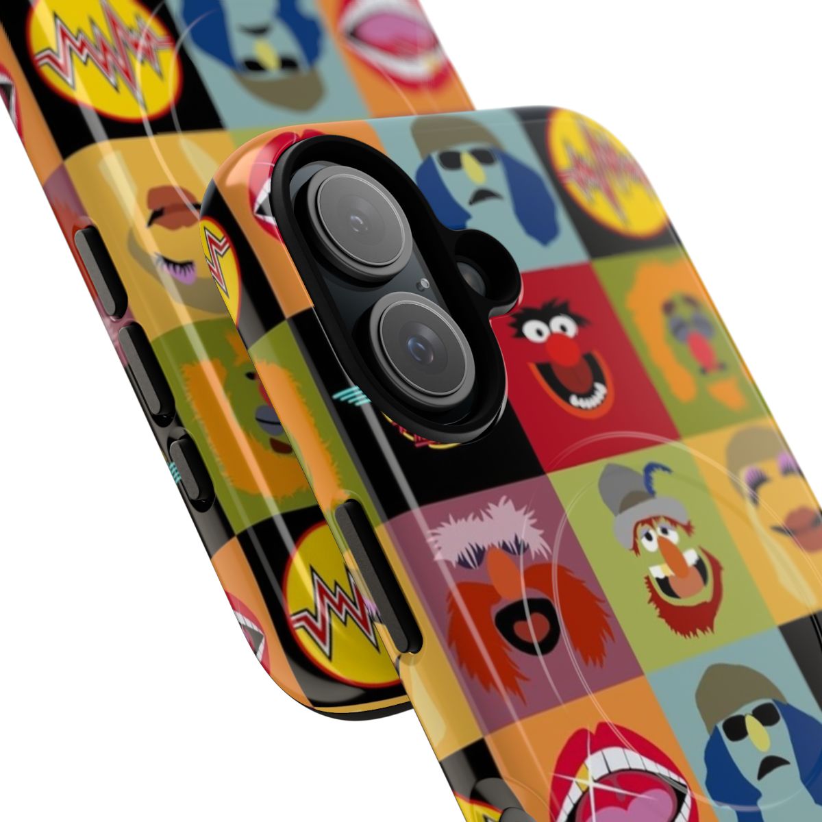 Muppet-themed phone case with characters from the Electric Mayhem band - Detail