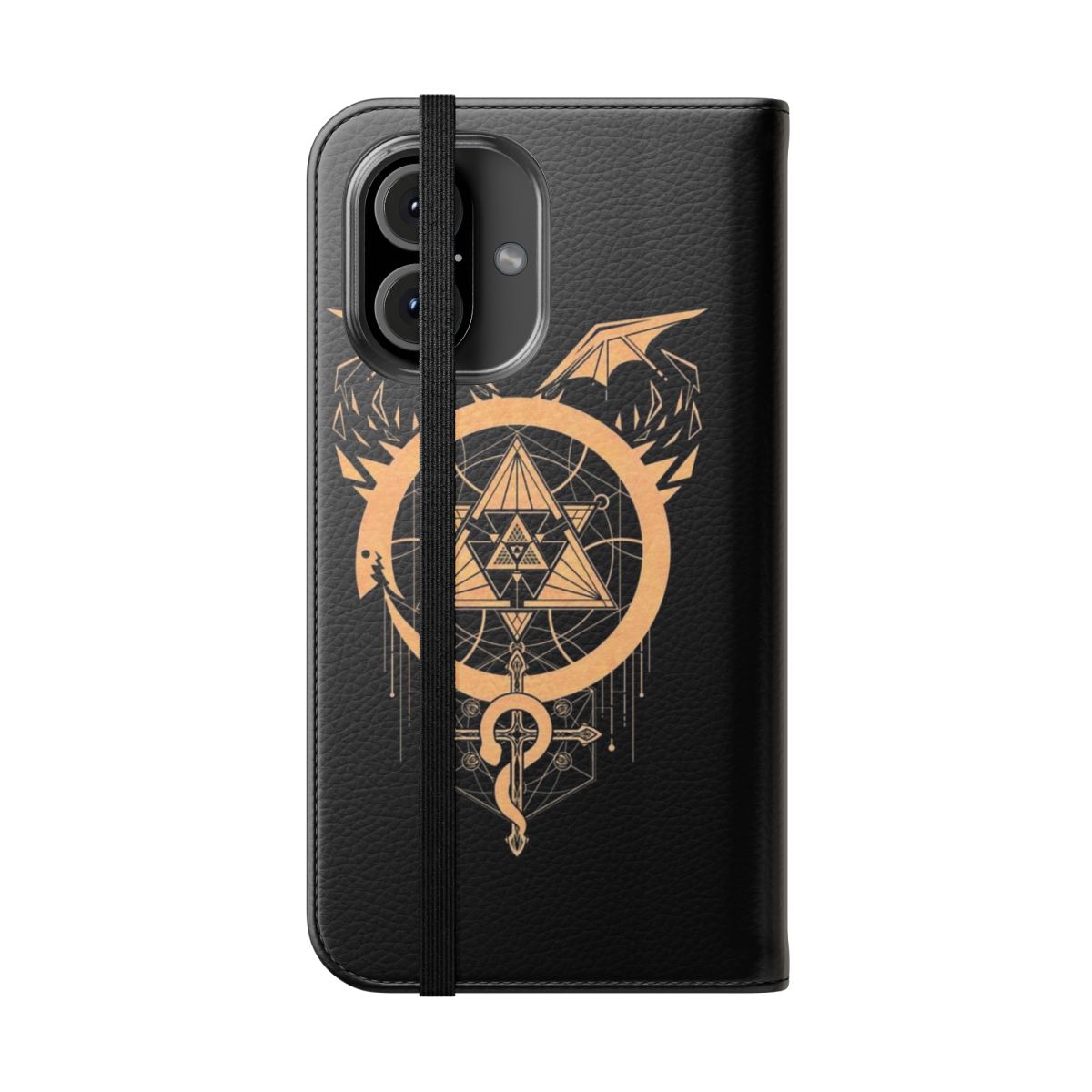 Gilded Snakes of Alchemy Fantasy Phone Case for Smartphones - Folded Front