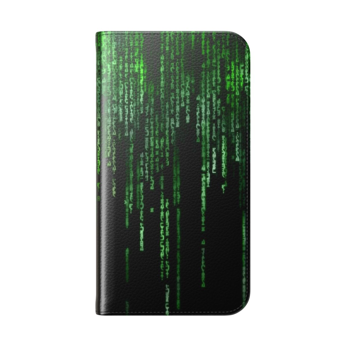 Sleek and stylish Matrix-inspired flip cover phone case - Folded Back