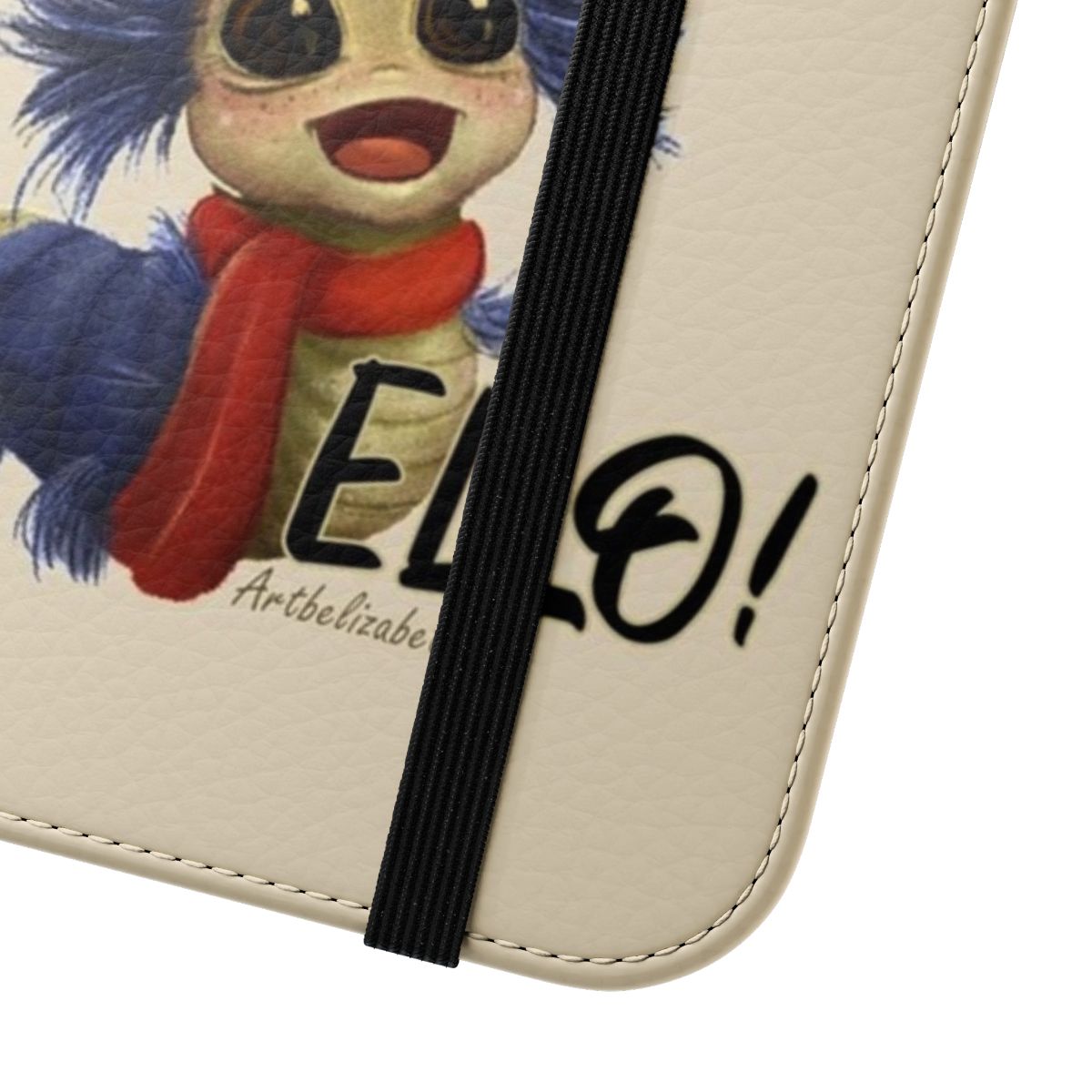 Whimsical phone case featuring the iconic labyrinth worm from the 80s cult classic film, Labyrinth. - Close Up