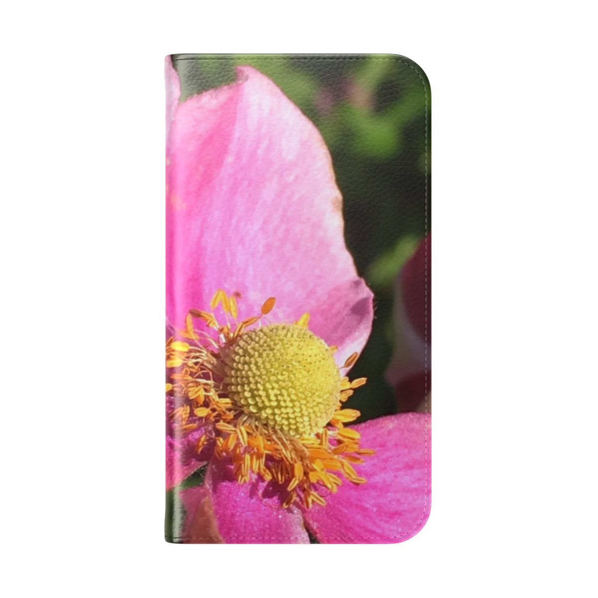 Floral and photography-themed phone case with pink and flower design - Folded Back