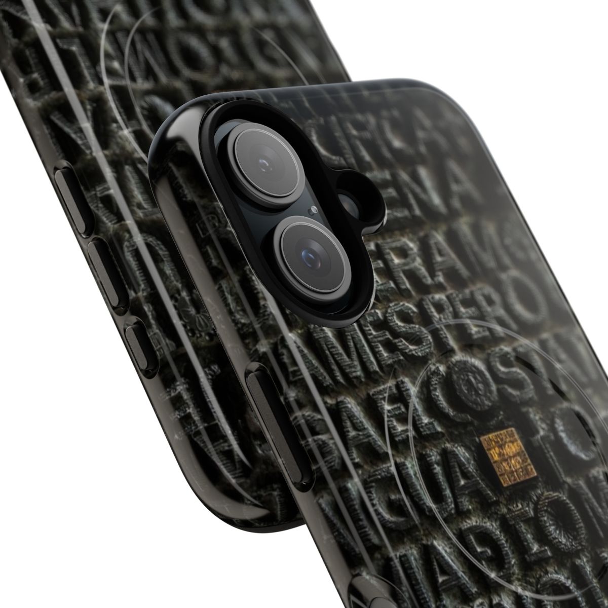 A close-up image of the intricate and iconic Sagrada Familia cathedral doors in Barcelona, Spain, featured on a durable magnetic phone case. - Detail