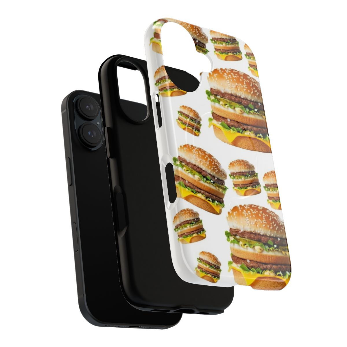 Colorful and humorous phone case depicting a giant Big Mac burger - Layers