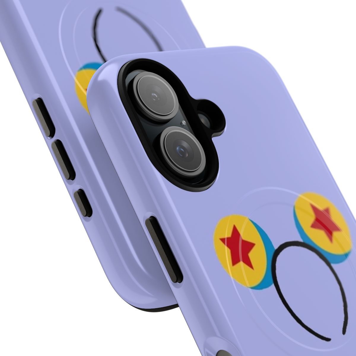 Pixar-inspired magnetic tough phone case with ball ears design - Detail