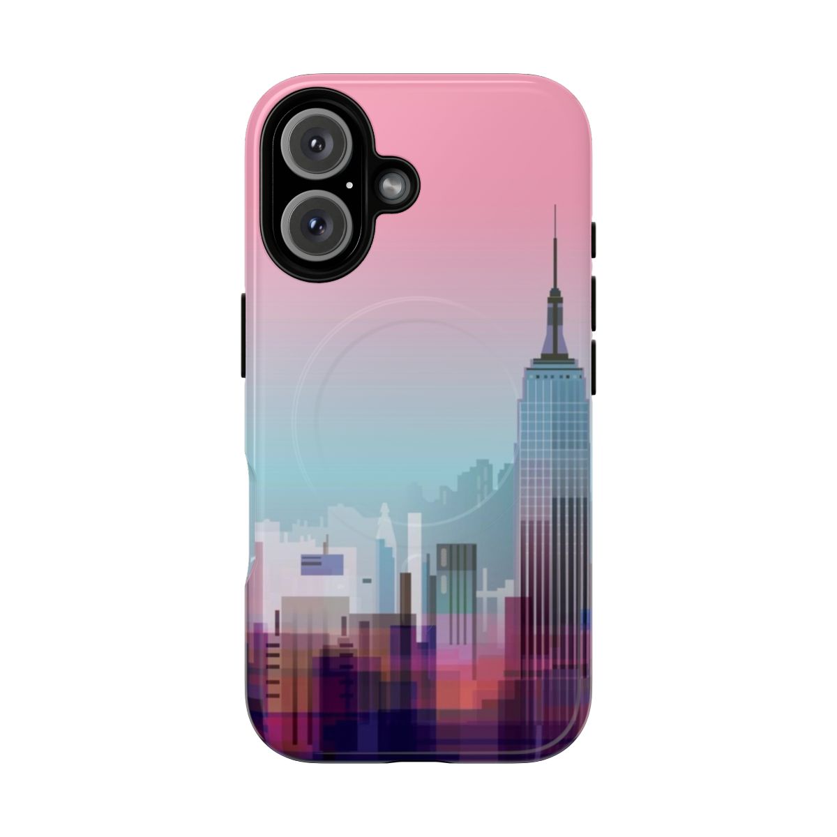 Colorful phone case featuring a landscape view of New York City