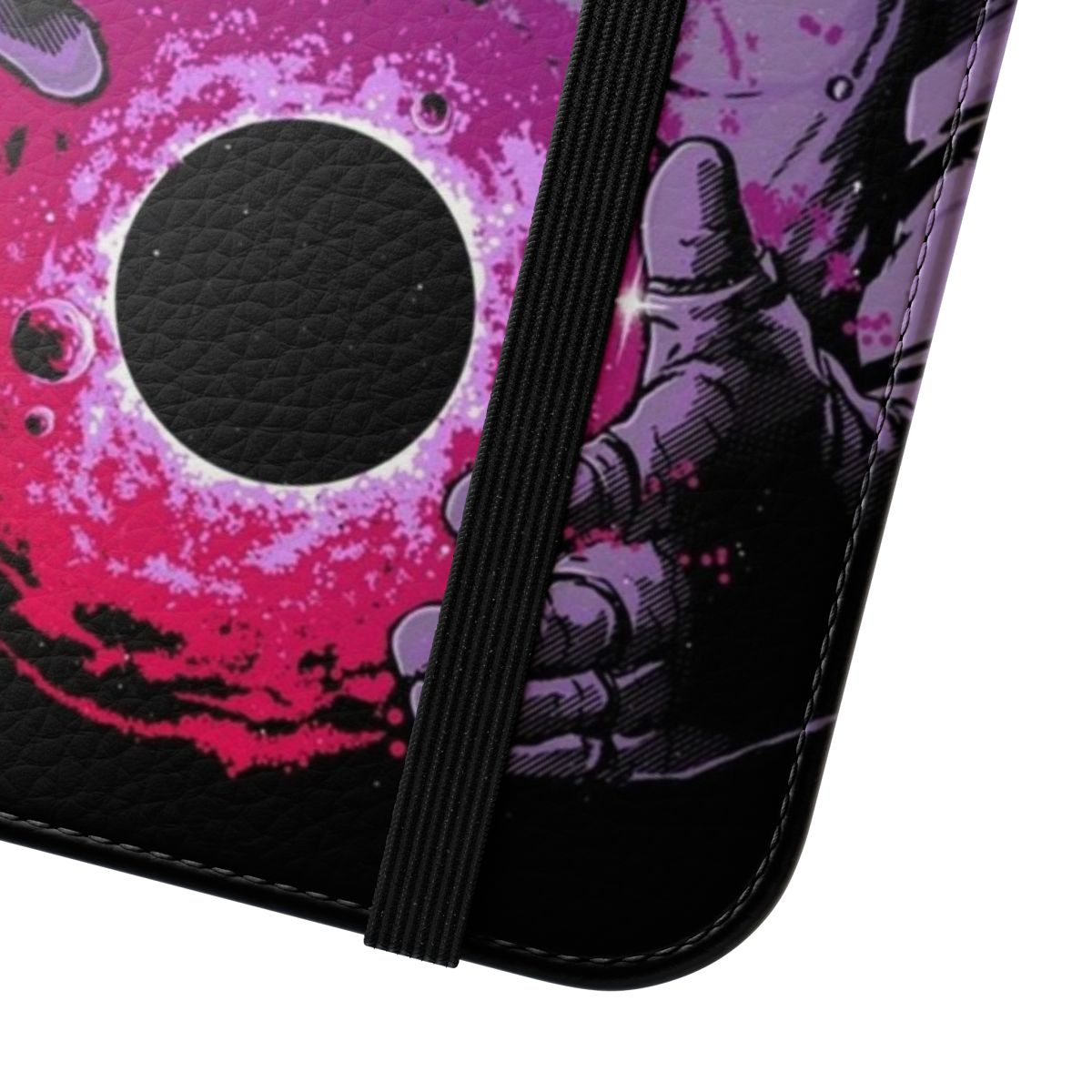 Deep space flip phone case with cosmic design - Close Up