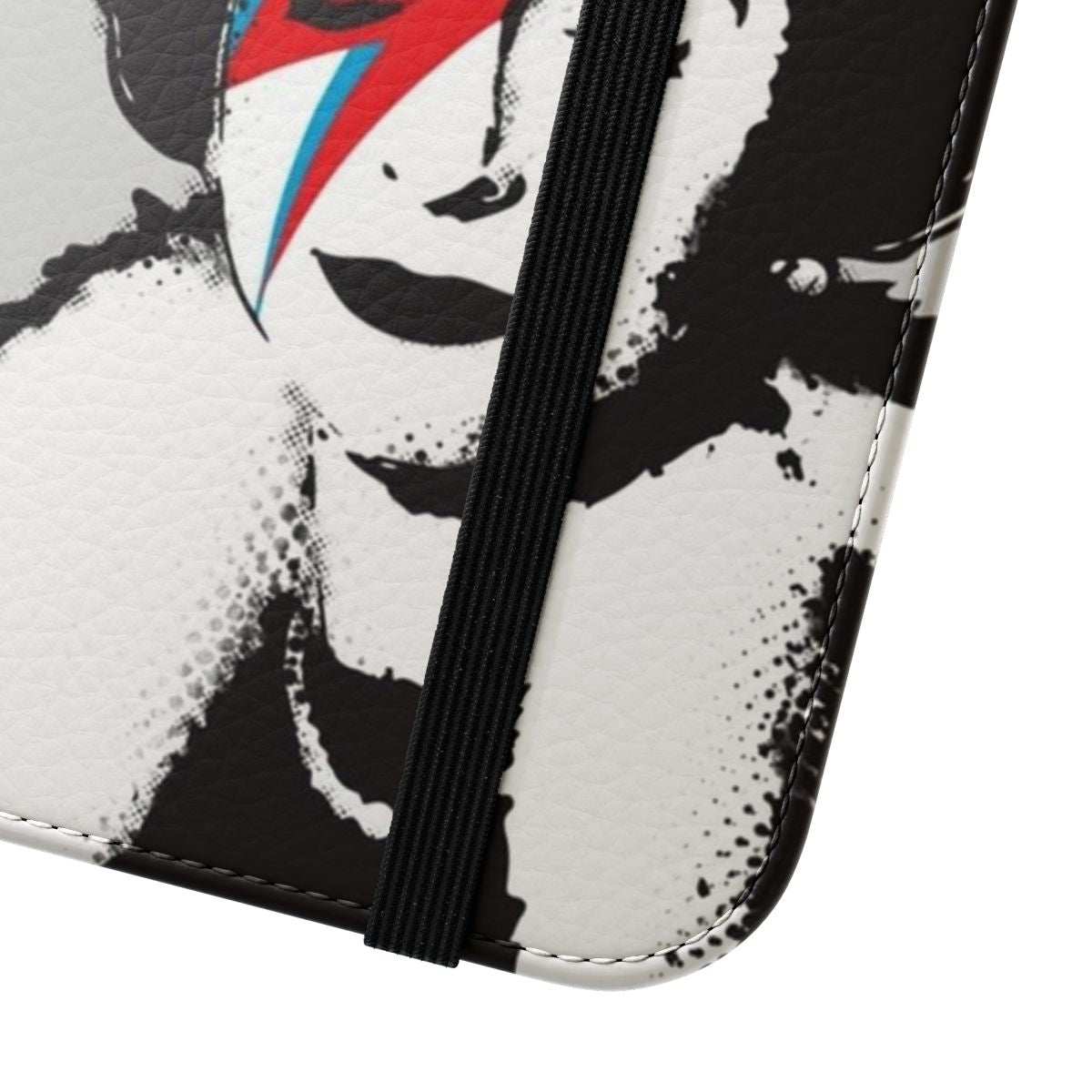 Banksy-inspired black and white phone case design featuring Queen Elizabeth II - Close Up