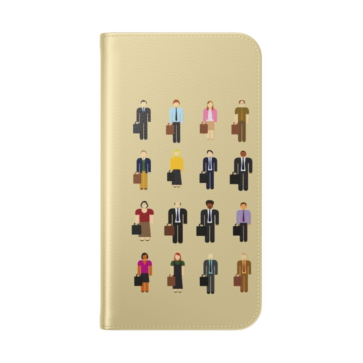 Flip phone case featuring favorite characters from the TV series The Office - Folded Back