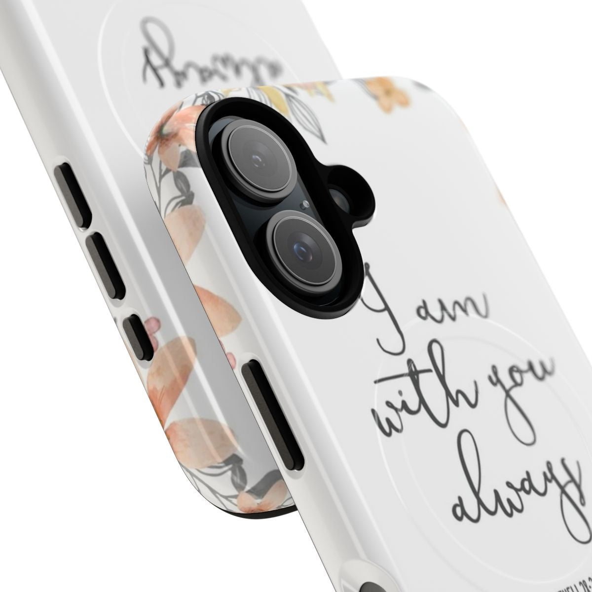 Watercolor floral phone case with Bible verse - Detail