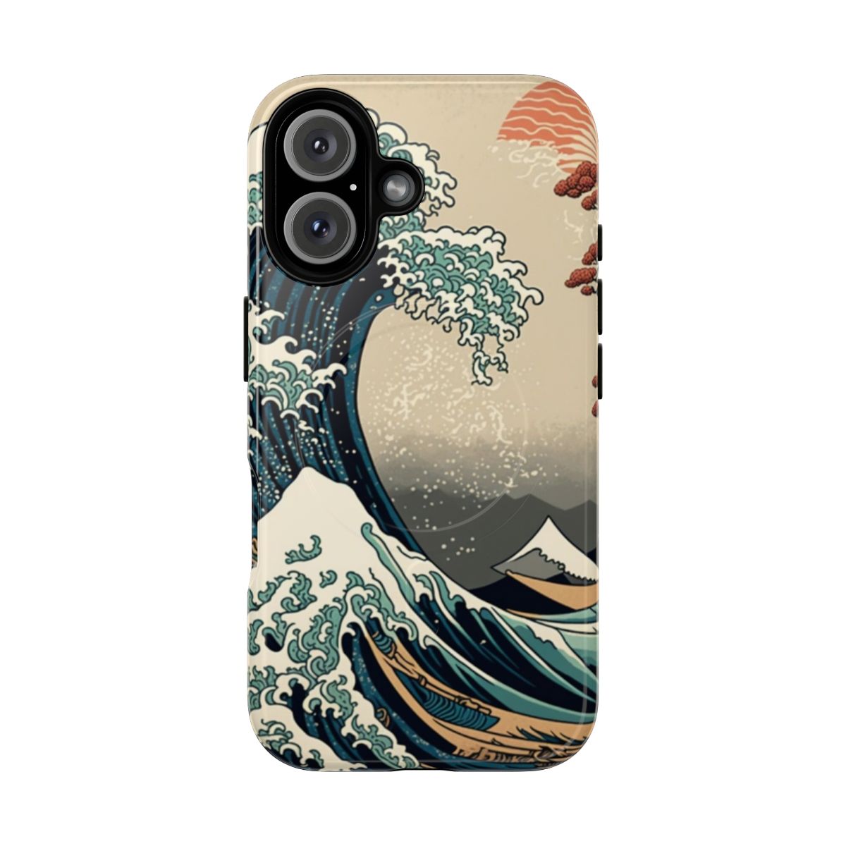 Artistic phone case featuring the iconic "Great Wave of Kanagawa" Japanese wave artwork