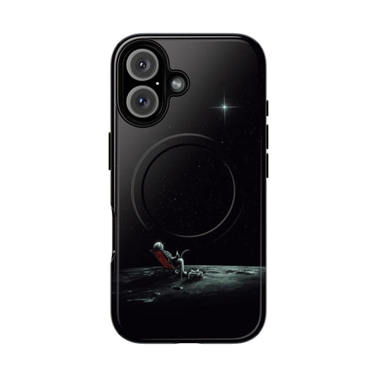 A sleek and durable phone case featuring a surreal, space-inspired design.