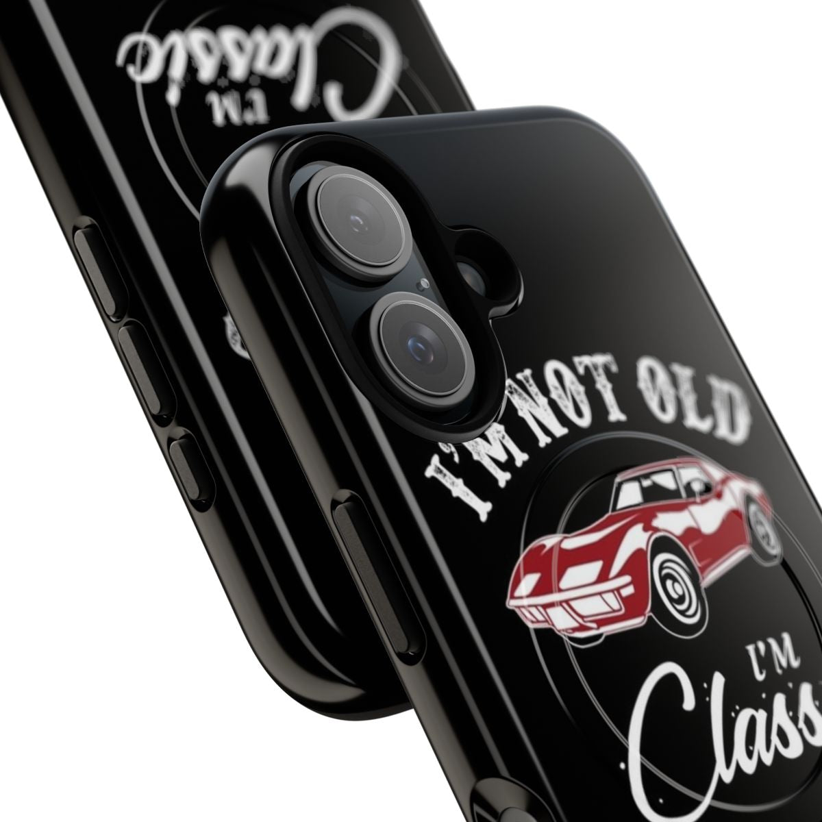 Classic red Chevrolet Corvette sports car with magnetic tough phone case - Detail