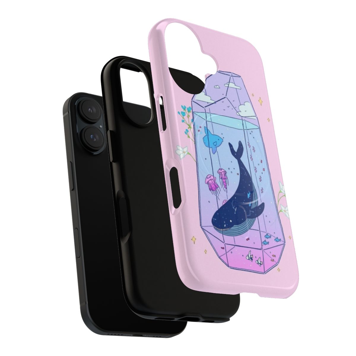 Celestial Aquatic Aesthetic Phone Case with Magnetic Tough Design - Layers