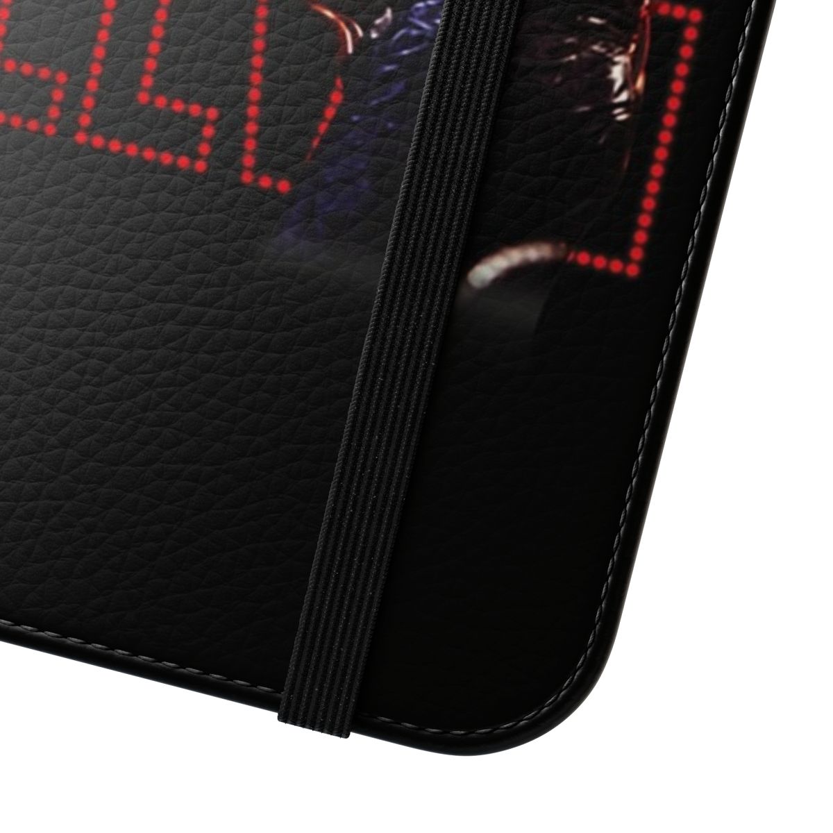 Vintage inspired flip cover phone case featuring the iconic King of Rock and Roll, Elvis Presley. - Close Up