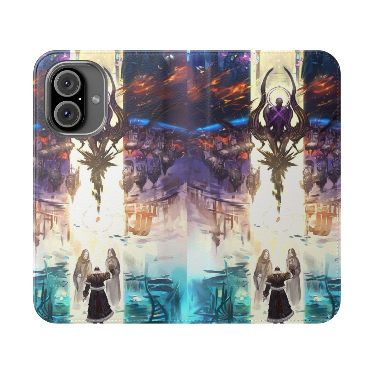 Enchanted fantasy phone case with FFXIV-inspired Amaurot design