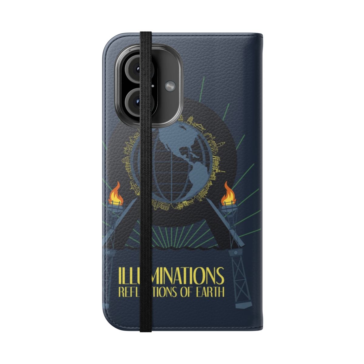 Illuminated phone case featuring the Reflections of Earth nighttime show at Epcot, Disney World - Folded Front