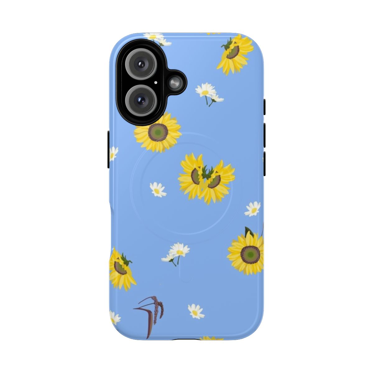 Sunflower pattern magnetic tough phone case