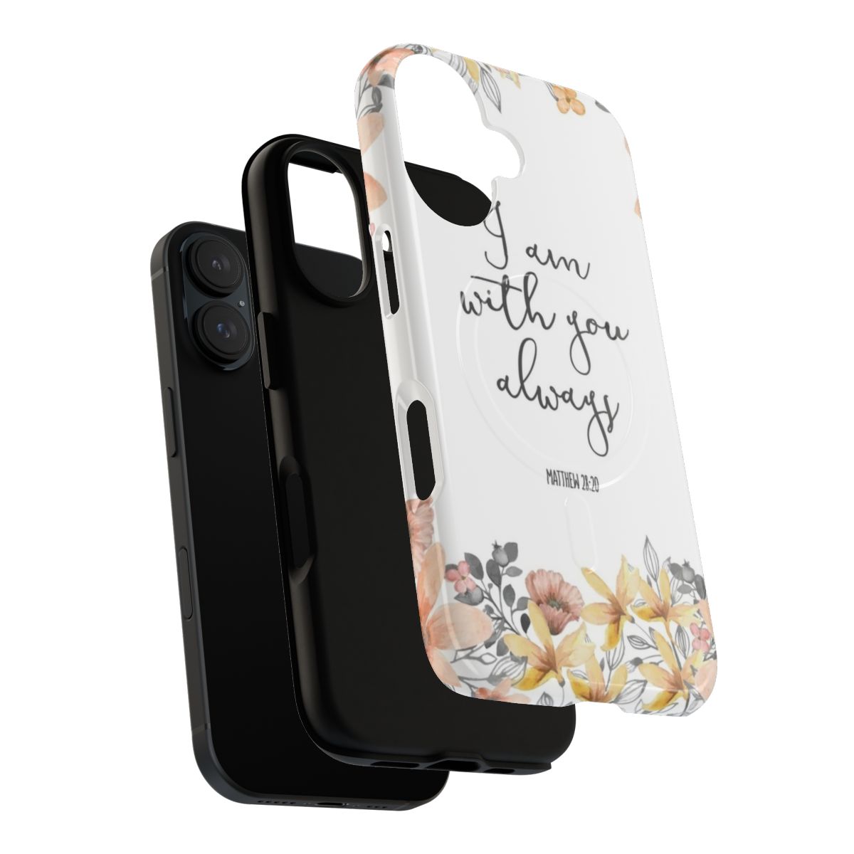 Watercolor floral phone case with Bible verse - Layers