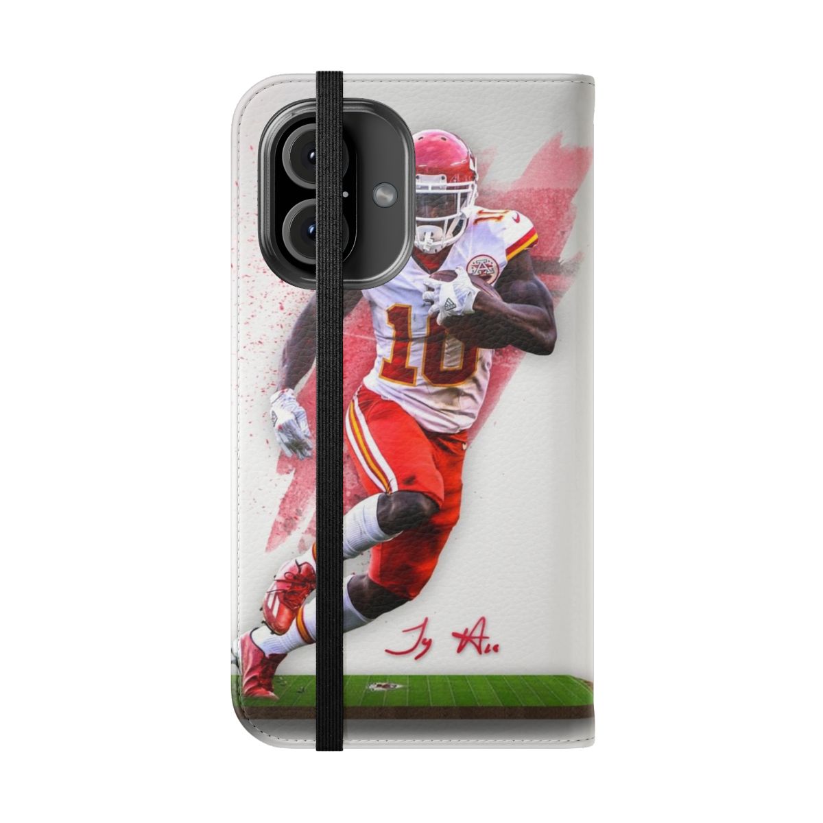 Vibrant sports art phone case featuring Tyreek Hill of the Kansas City Chiefs - Folded Front