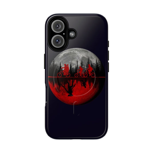 Retro Stranger Things-inspired phone case with vintage moon design