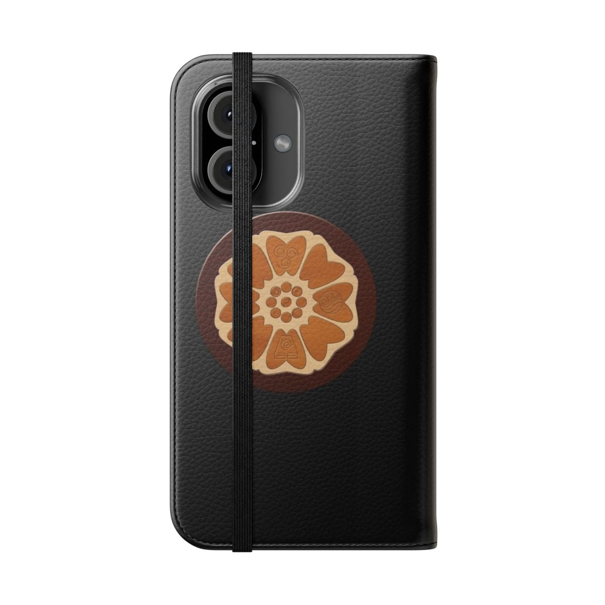 Flip phone case featuring the iconic White Lotus symbol from Avatar: The Last Airbender and Legend of Korra - Folded Front