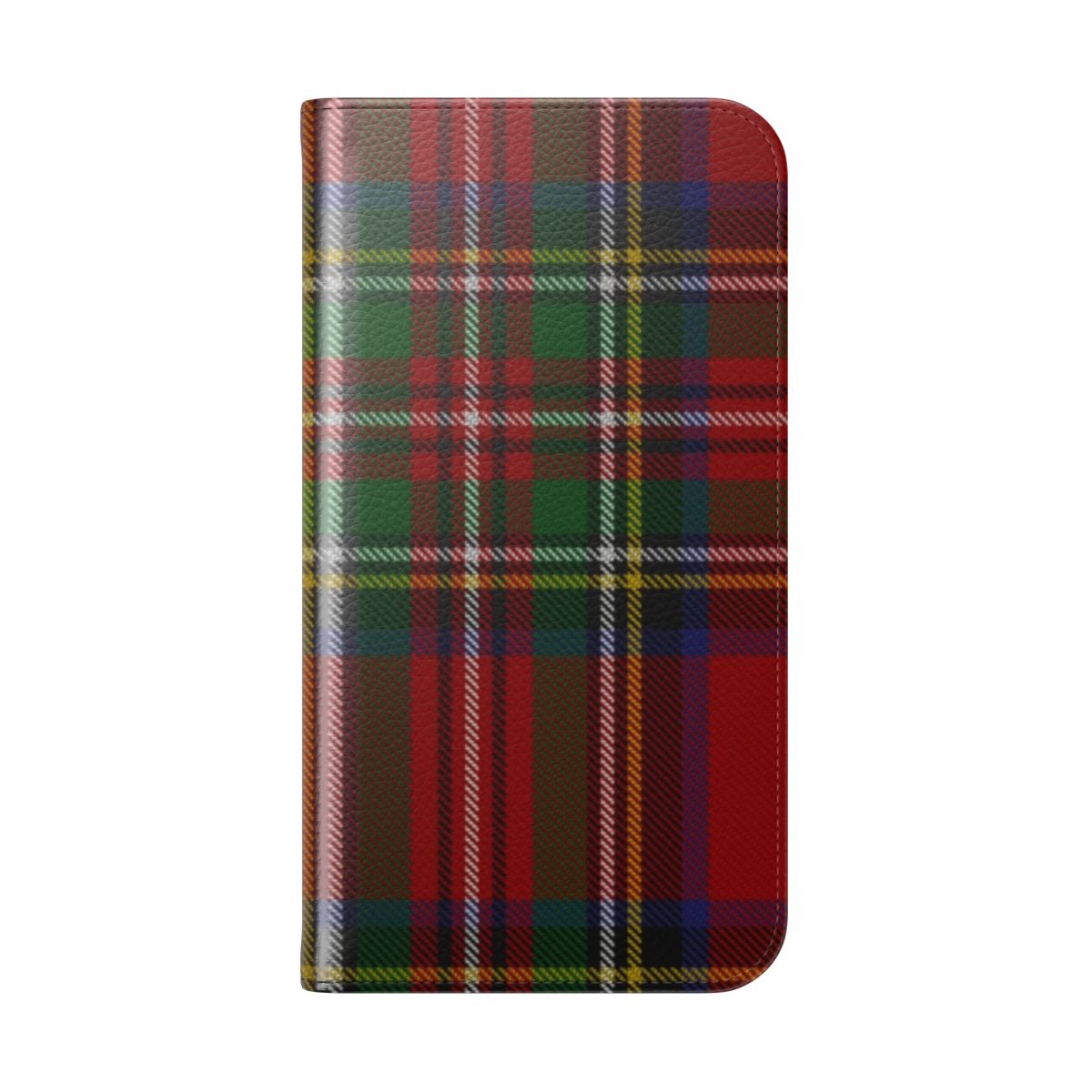 Royal Stewart inspired tartan plaid pattern printed on a smartphone phone case cover - Folded Back