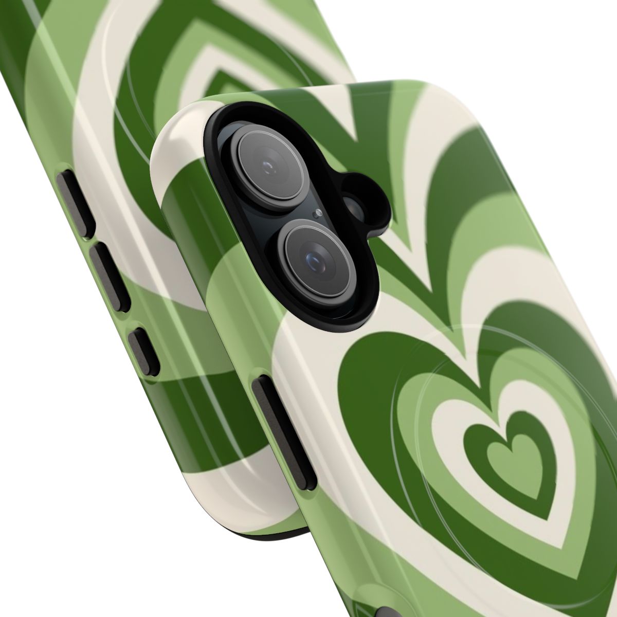 Floral phone case with a wildflower and matcha heart design - Detail