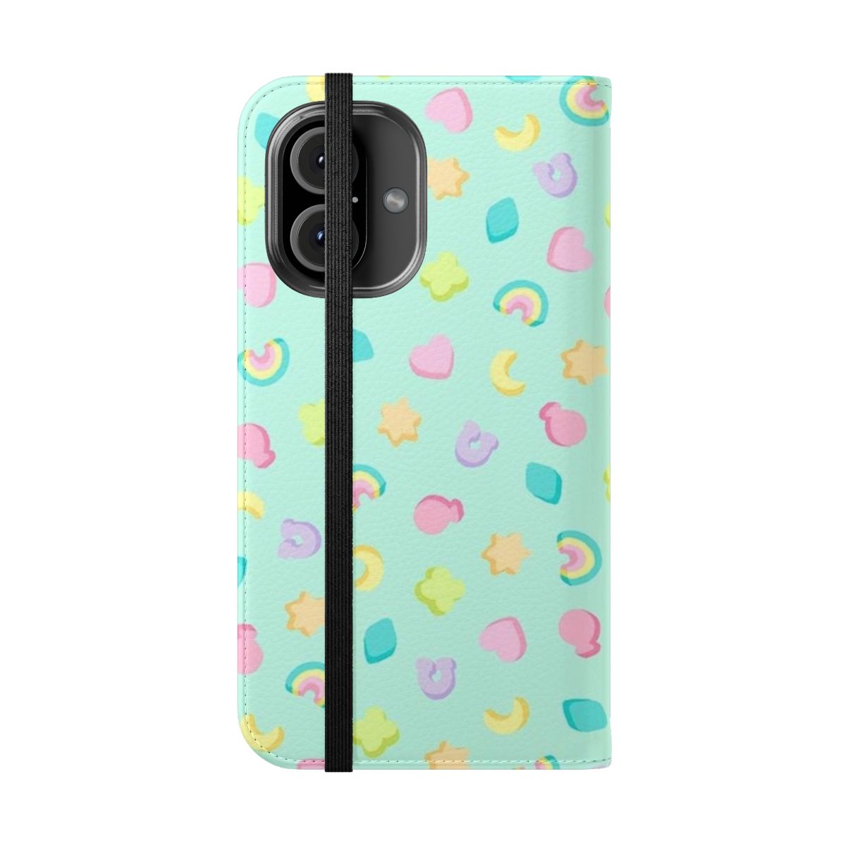 Pastel Charms Collage Flip Cover Phone Case - Folded Front