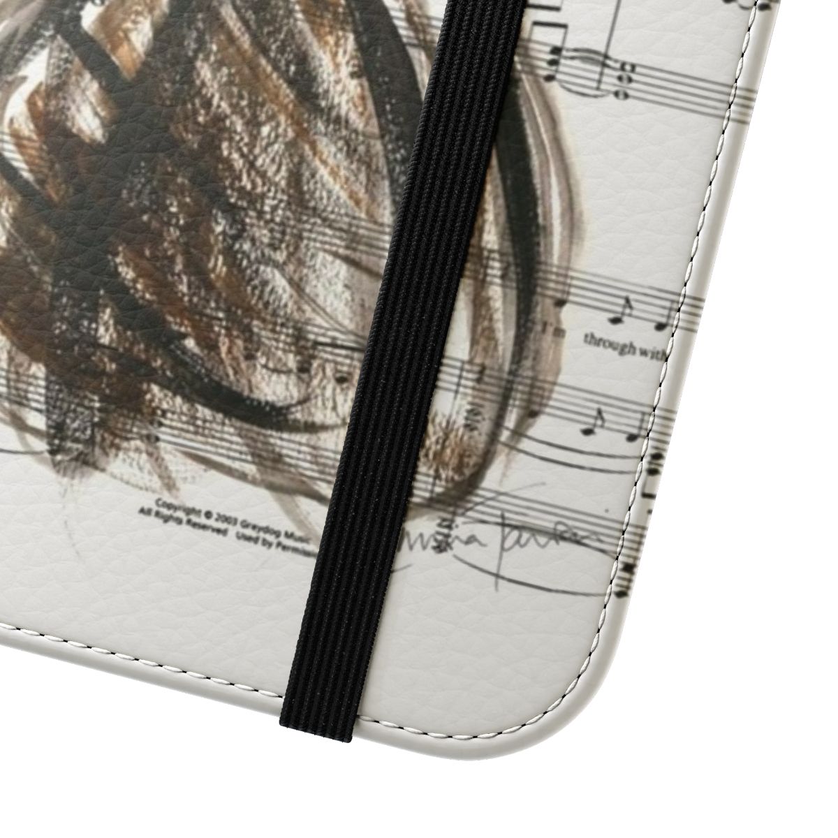 Watercolor-style Elphaba 'Defying Gravity' flip phone case - Close Up