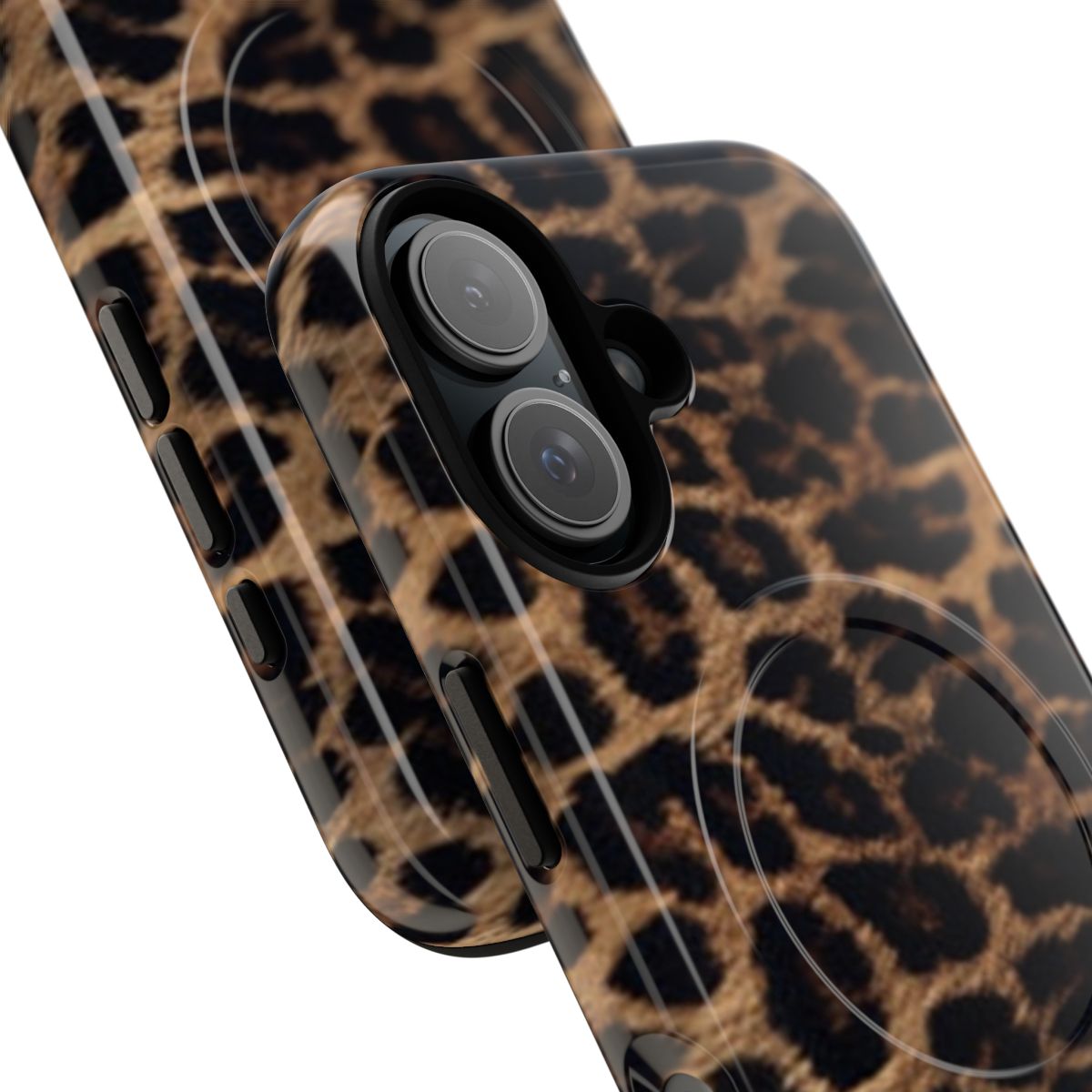 Leopard print magnetic tough phone case - Detail