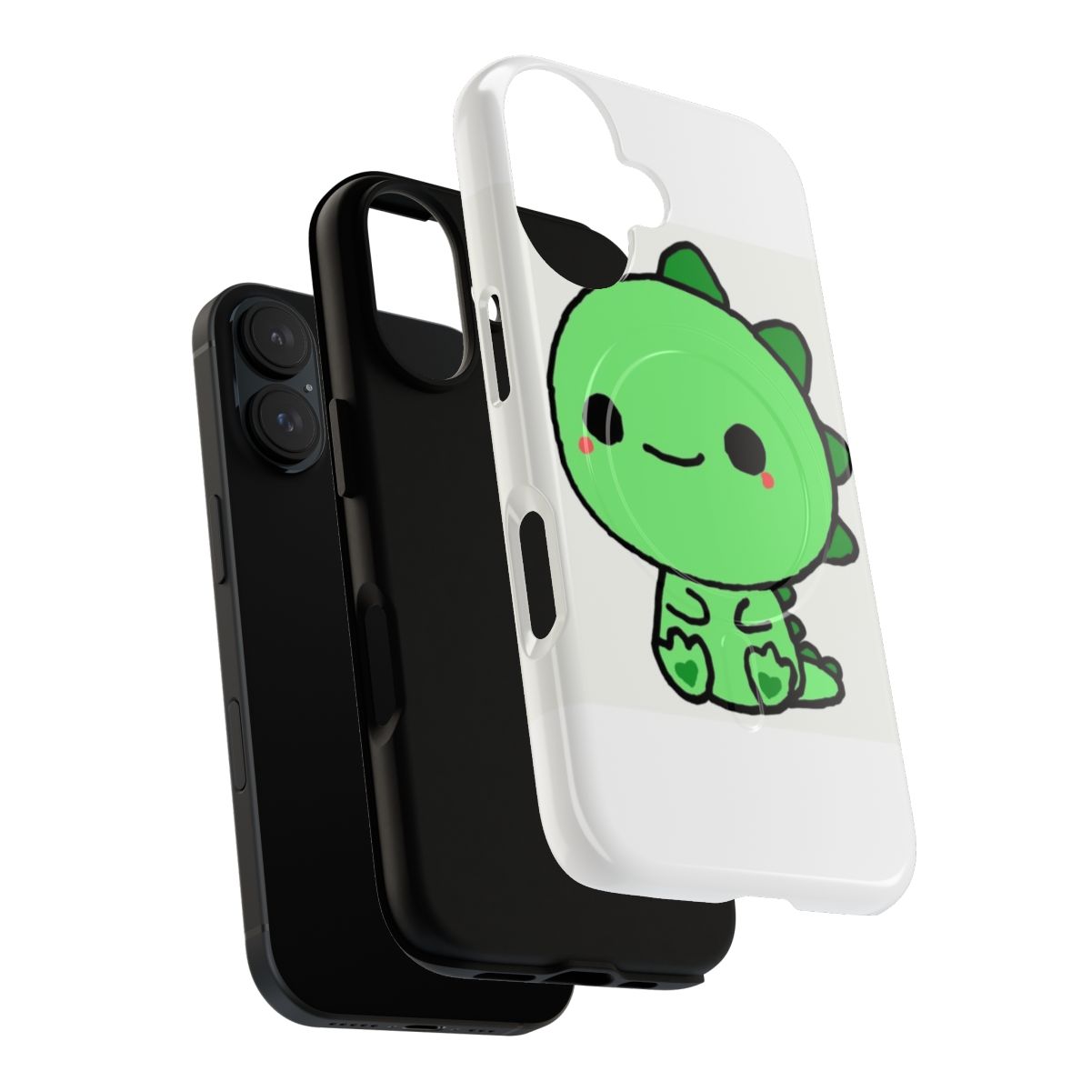 Magnetic tough phone case with a cute, kawaii baby dinosaur design - Layers