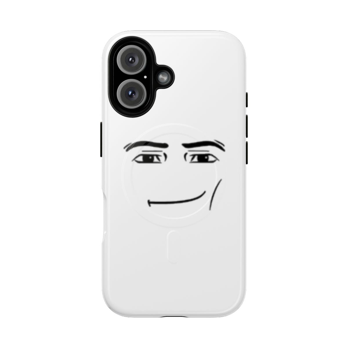 Magnetic tough phone case featuring a Roblox character face design