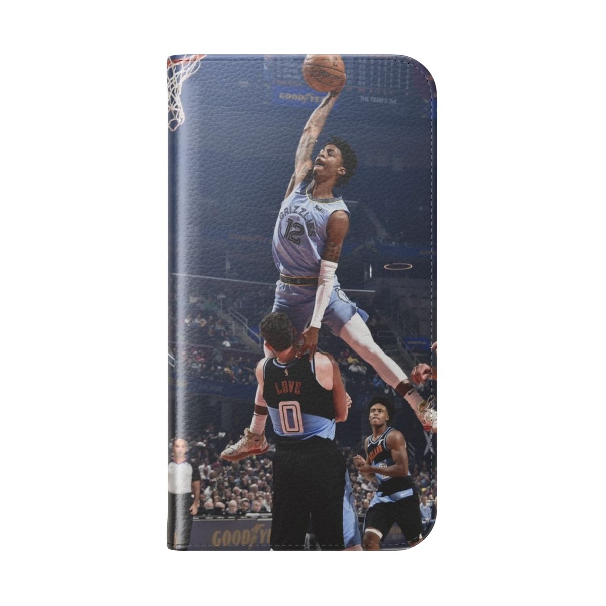 Vertical Beast Flip Cover Phone Case featuring Ja Morant - Folded Back