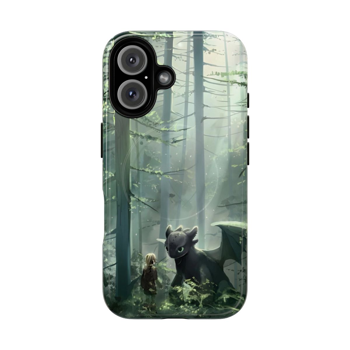 Magnetic tough phone case featuring artwork of Toothless the Night Fury from How to Train Your Dragon.