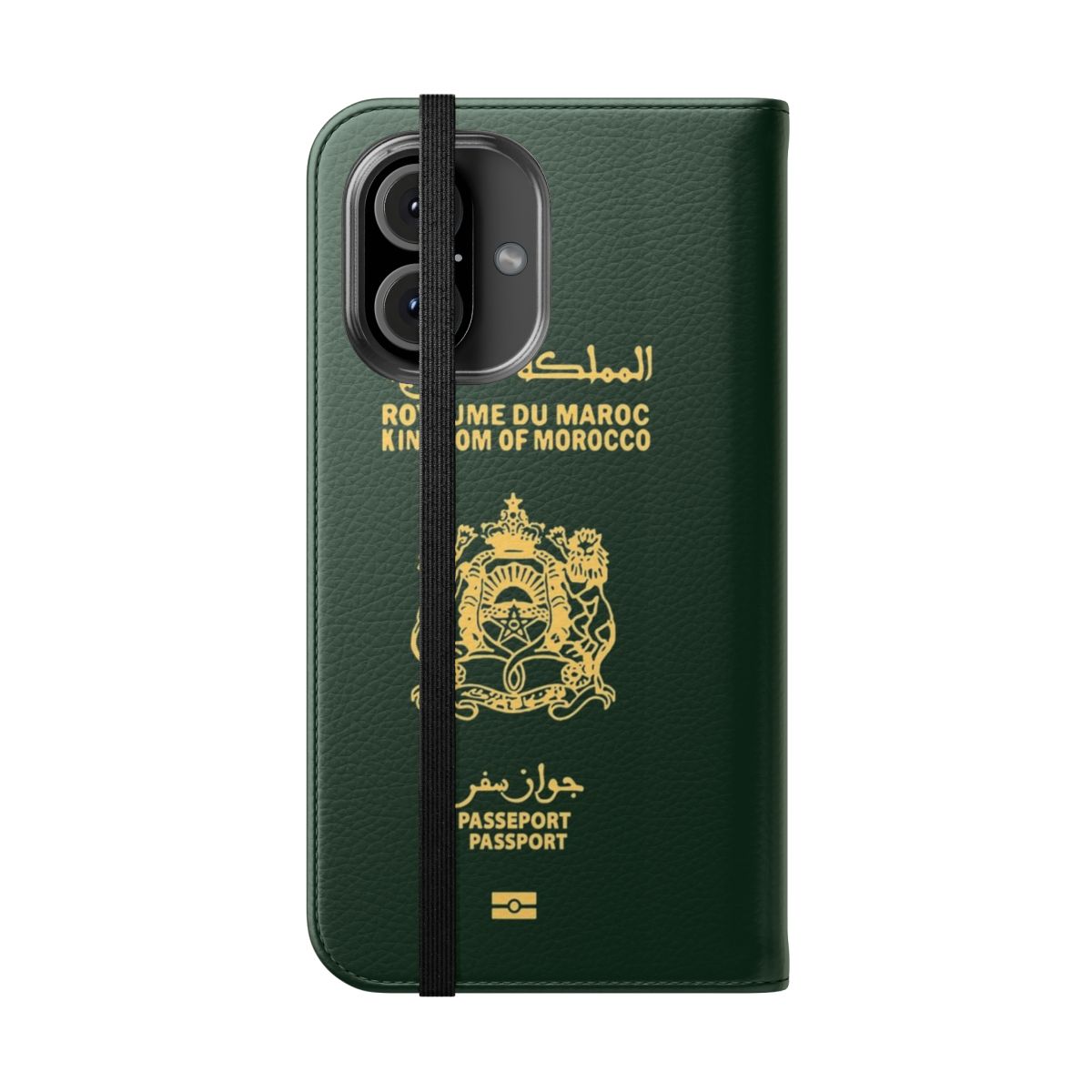 Stylish moroccan phone case with passport design - Folded Front