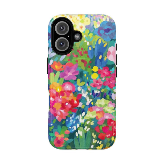 Colorful floral pattern magnetic tough phone cases for spring