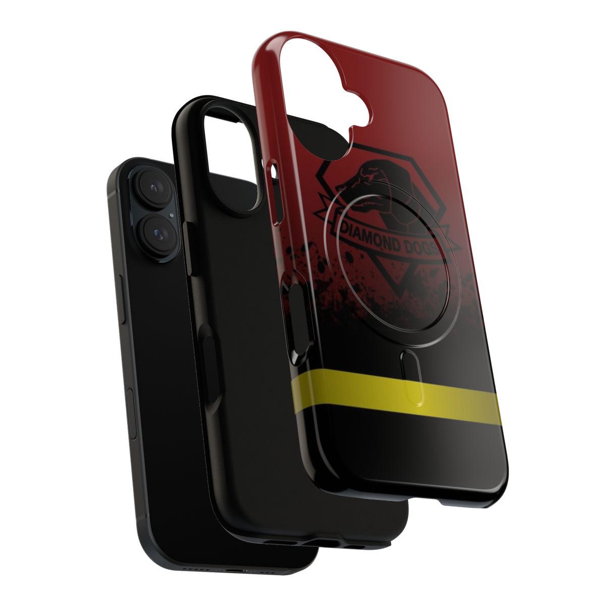 Tough black phone case with diamond pattern design inspired by Metal Gear Solid series - Layers