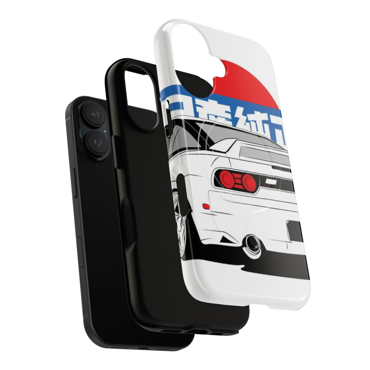 Magnetic tough phone case with a cloud design for Nissan Skyline and JDM cars - Layers