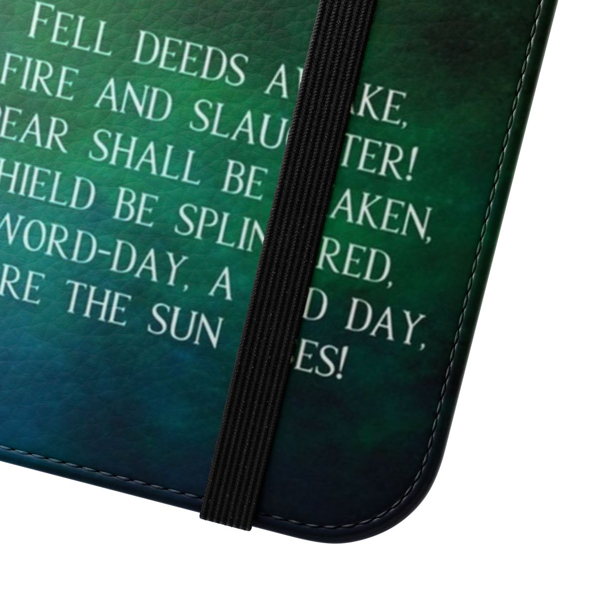 Fantasy phone case featuring Rohan design elements from the Lord of the Rings universe - Close Up