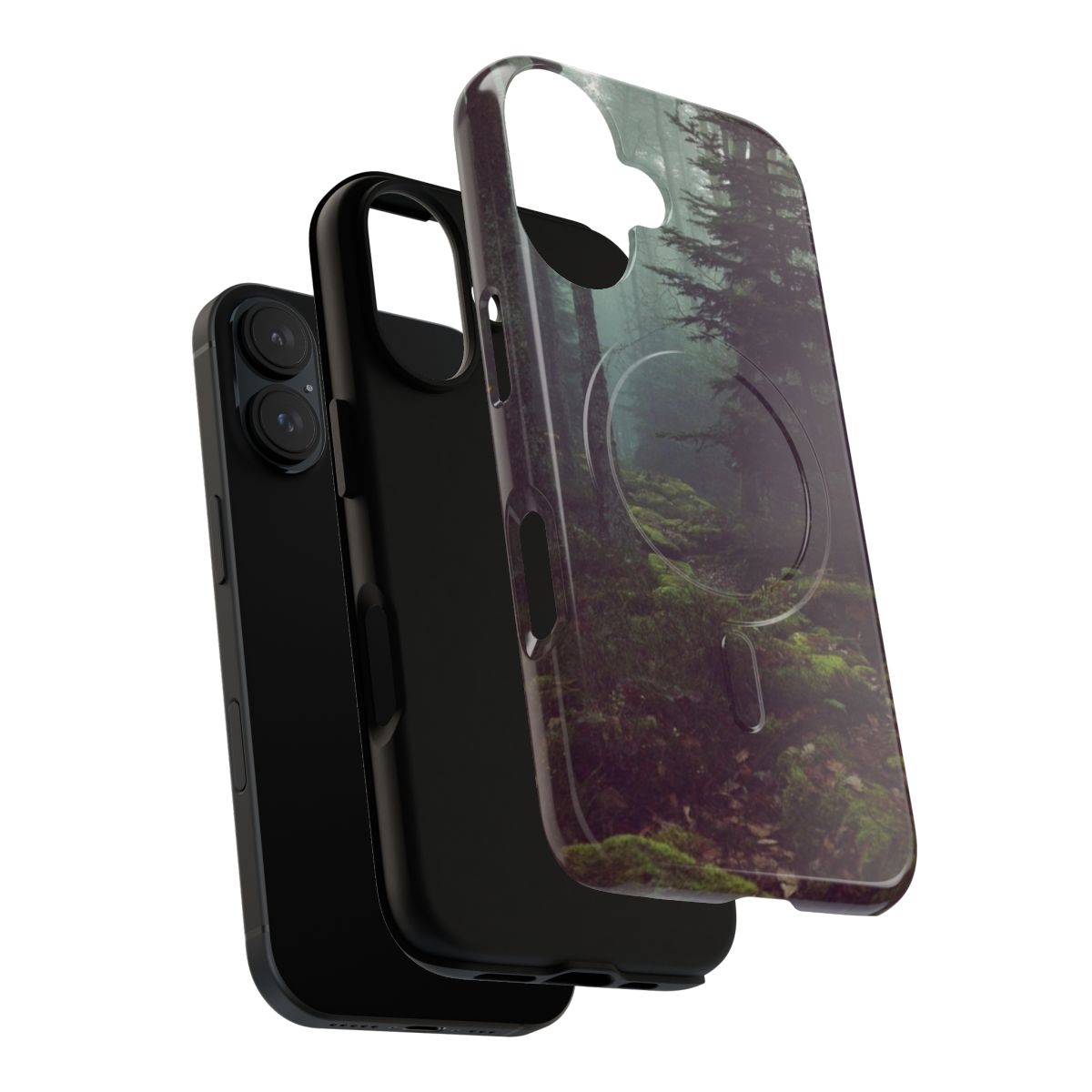 Magnetic tough phone case with a forest night design - Layers