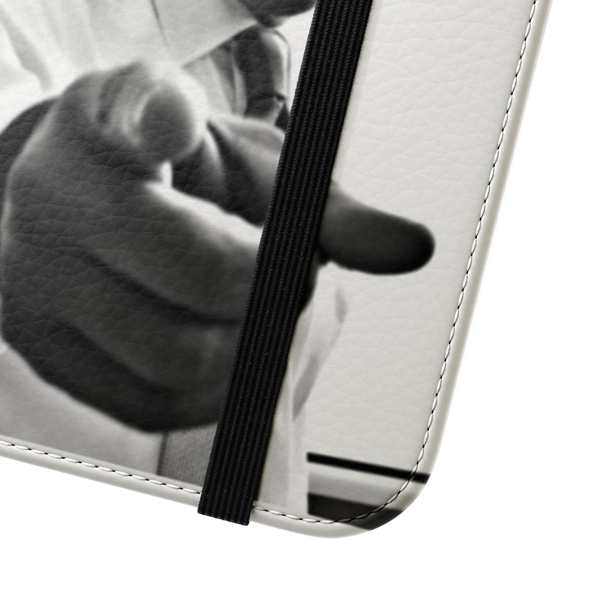 Flip phone case with political satire design - Close Up