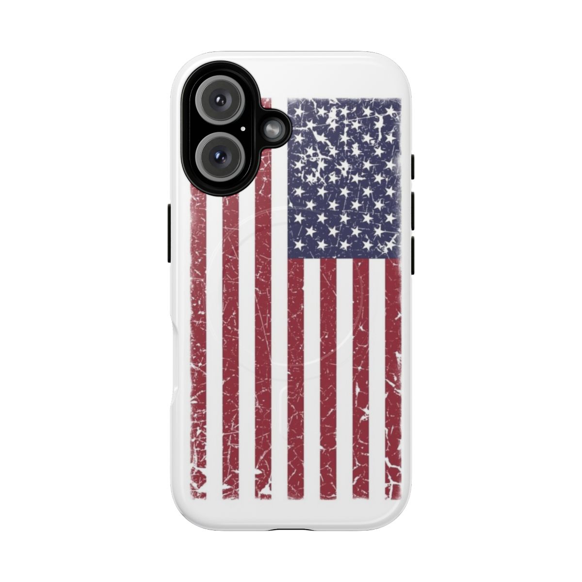 Vintage look american flag phone case with magnetic tough design