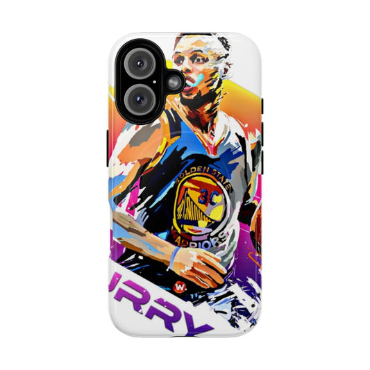 Rugged phone case featuring basketball design and Stephen Curry's jersey number 30