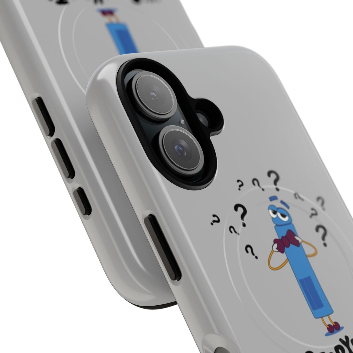 Colorful and quirky phone case design inspired by the popular Netflix series Ask the StoryBots - Detail