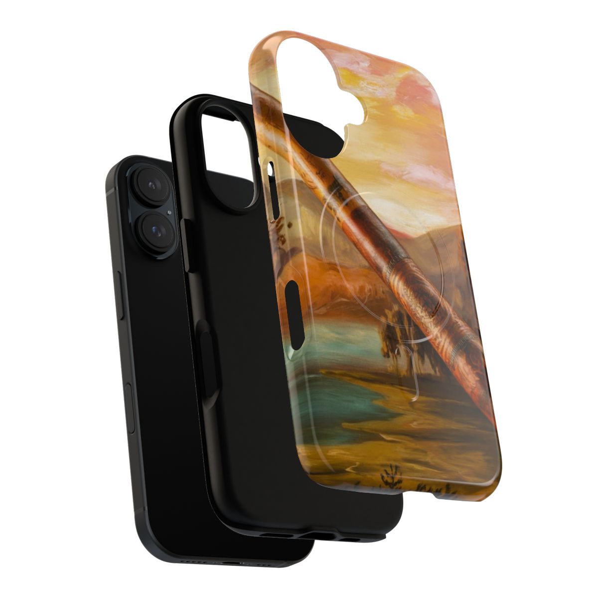 Vibrant phone case with didgeridoo and Australian animal graphics - Layers